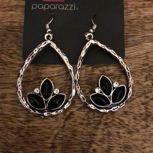 New black earrings on fish hook